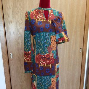 Vtg Goldworm 100% Merino "Matisse" Dress Sz 14